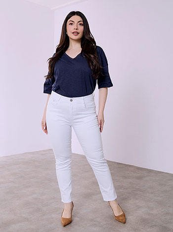 Jeans skinny with cotton in white