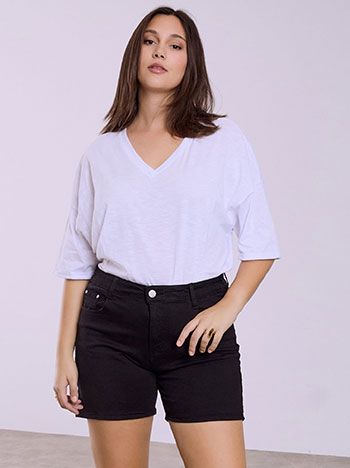 Jeans shorts monochrome in black