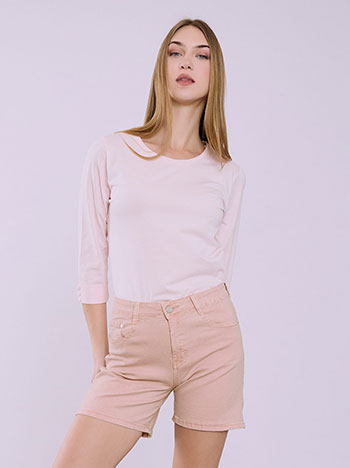 Jeans shorts monochrome in pink