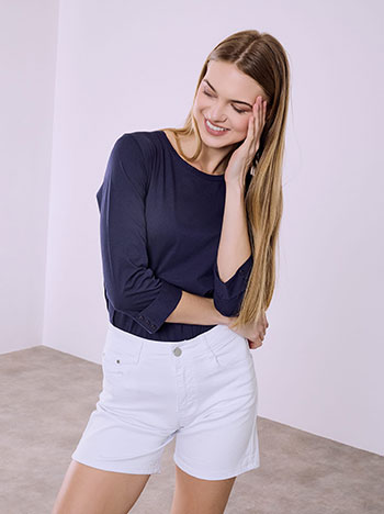 Jeans shorts monochrome in white