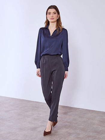 Παντελόνι με ελαστική μέση σε σκούρο μπλε