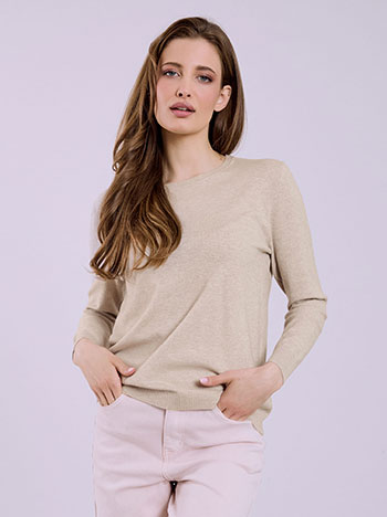 Sweater monochrome with soft touch in beige