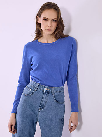 Sweater monochrome with soft touch in blue