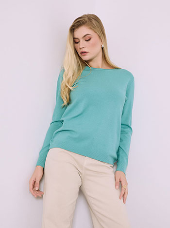 Πουλόβερ με γυριστή λαιμόκοψη σε βεραμάν