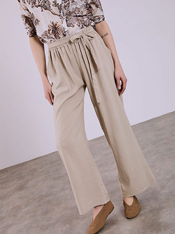 Wide leg trousers monochrome in beige