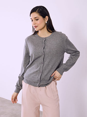 Cardigan knitted in grey