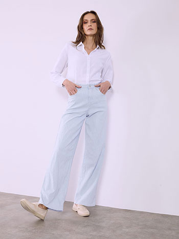 Jeans high waisted striped in sky blue