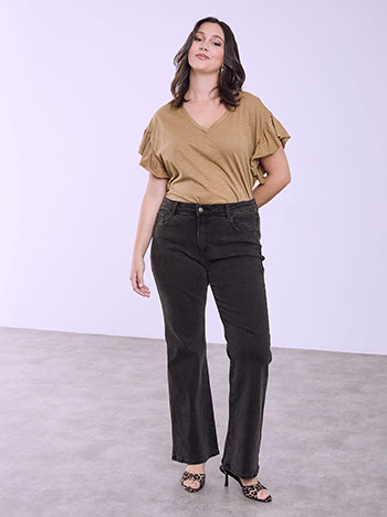 Flare jeans monochrome in charcoal