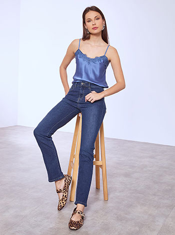 Jeans skinny with cotton in blue