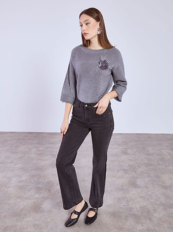 Jeans wide leg monochrome in black