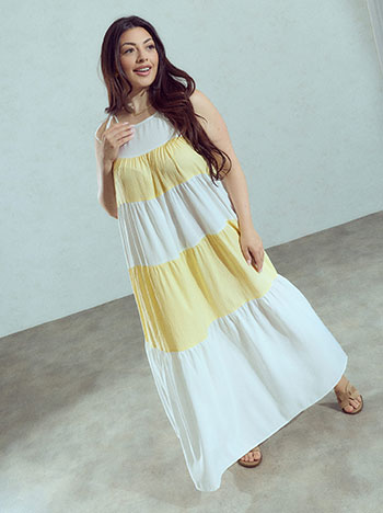 Tie-strap maxi dress in yellow