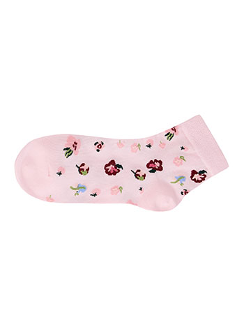 Socks with flowers in baby pink