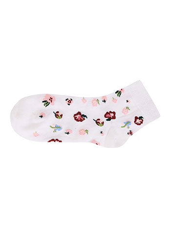 Κάλτσες με λουλούδια σε λευκό