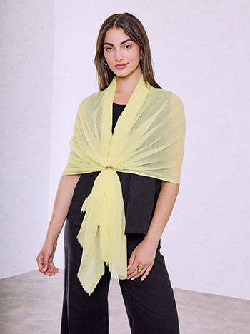Semi-sheer scarf in yellow