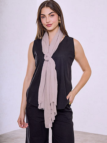 Semi-sheer scarf in light brown
