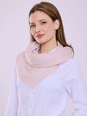 Μαντήλι με σχέδια λαχούρια σε ροζ