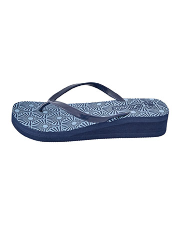 Flip flops with graphic print in blue