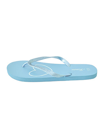 Flip flops with glitter details in light blue