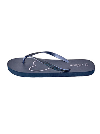 Flip flops with glitter details in midnight blue