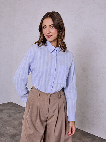 Shirt with pocket in sky blue