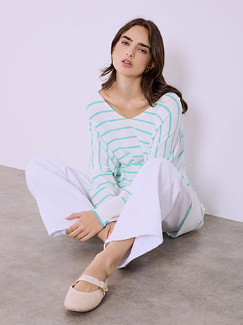 Μπλούζα ριγέ oversized σε βεραμάν