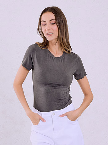 T-shirt ελαστικό σε γκρι σκούρο