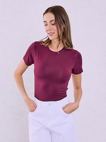 T-shirt ελαστικό σε μπορντό