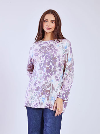 Top floral in purple