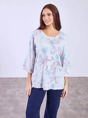 Top floral in light purple