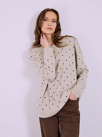 Sweater polka dot in beige