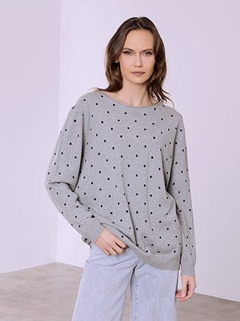 Sweater polka dot in grey