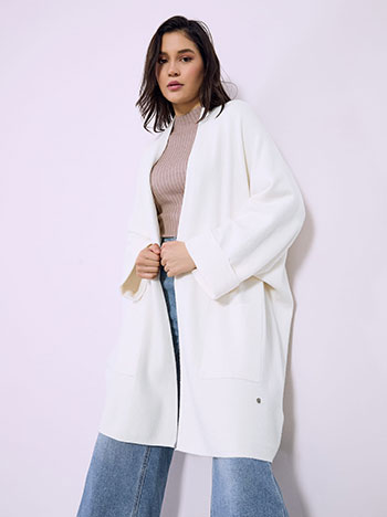 Ζακέτα με γυριστό μανίκι σε εκρού
