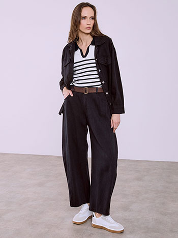 Jeans with belt in black