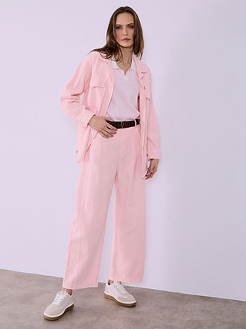 Jeans with belt in pink