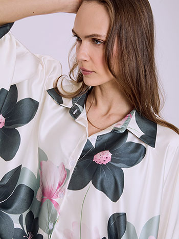 Πουκαμίσα oversized floral σε μαύρο