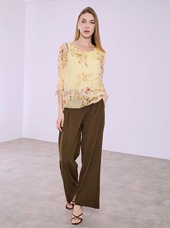 Μπλούζα φλοράλ σε κίτρινο