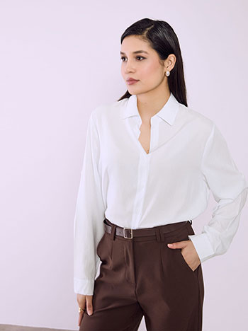 Shirt viscose in white
