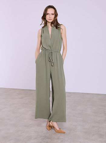 Φόρμα ολόσωμη κρουαζέ σε χακί