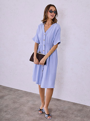 Shirt dress with viscose in sky blue