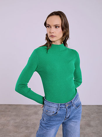 Top rib elastic in green