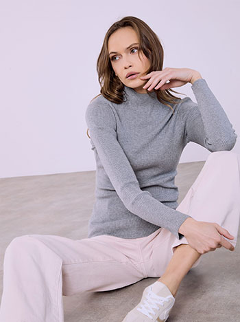 Top rib elastic in grey