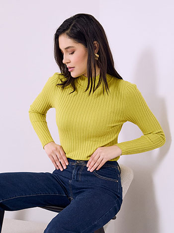 Sweater rib elastic in olive green