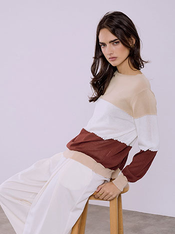 Top with textured details in wine red