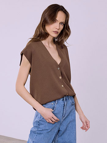 Vest monochrome in brown