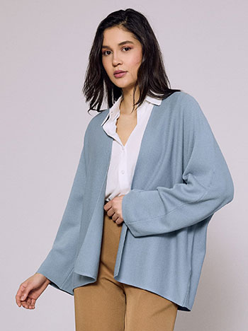 Ζακέτα μονόχρωμη σε μπλε ραφ