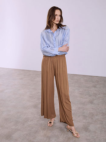 Monochrome wide leg trousers in brown