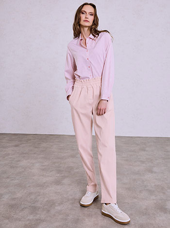 Trousers high waisted with pockets in pink