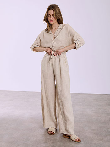 Linen trousers in beige
