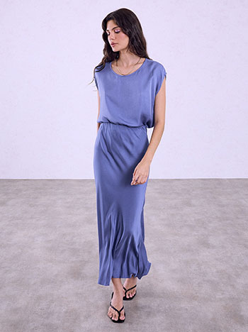 Maxi viscose skirt in blue
