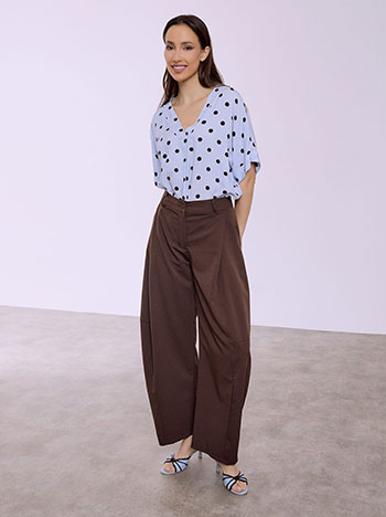 Top with polka dots in sky blue
